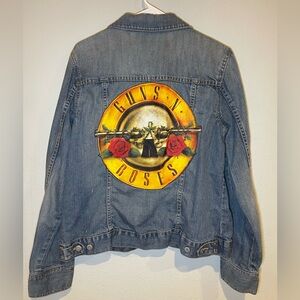 Old Navy Blue Jean Jacket with Graphic Design